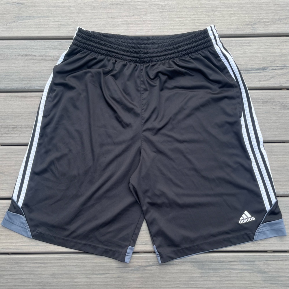 Adidas; Black/White; Climate Wear; Above Knee; Athletic Shorts; Minor Wear; L